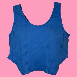 Blue corset like cropped top